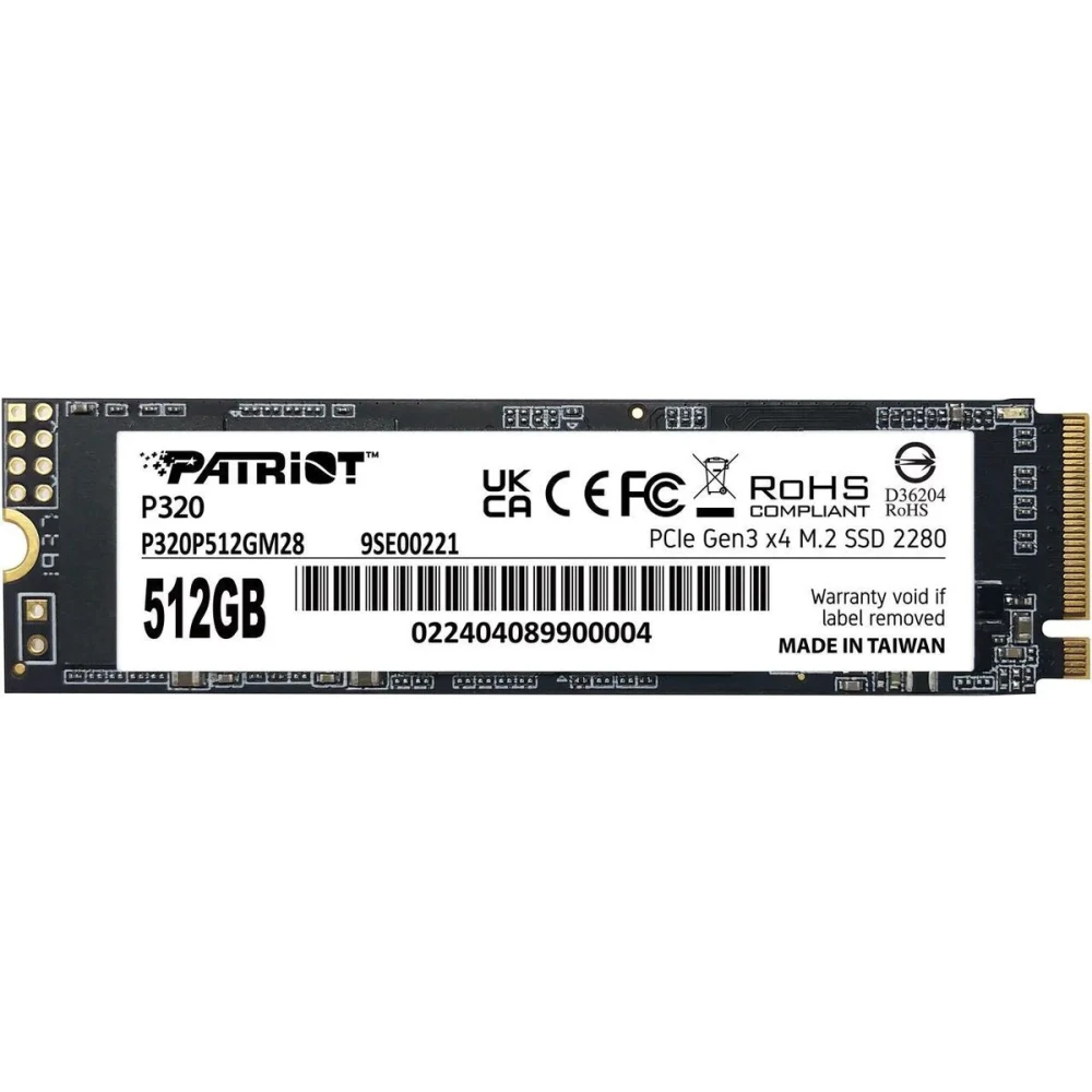 Disco Duro Solido SSD Patriot P320 512GB PCIe M.2 2280 hasta 3000 MB/s