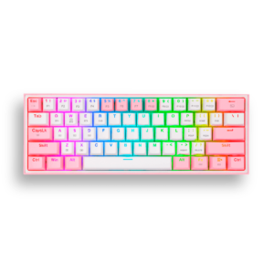 TECLADO GAMER REDRAGON K616 FIZZ RGB BLANCO ROSA