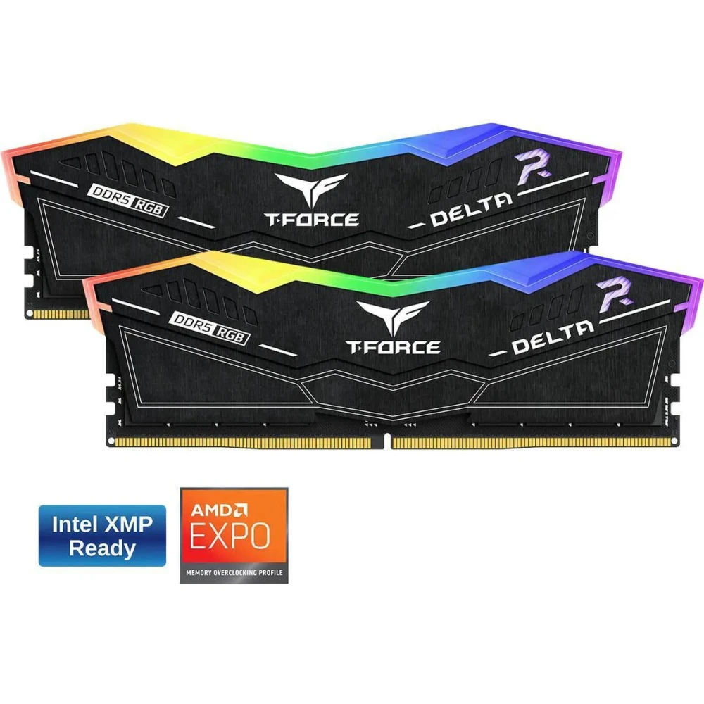 Memoria RAM TeamGroup T-Force Delta RGB 16GB (2 x 8GB) 288-Pin DDR5 6000 MHz CL38 - Black
