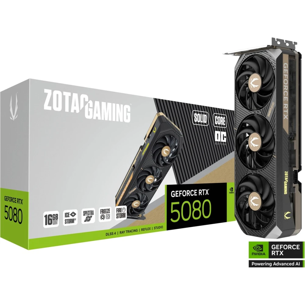 Tarjeta de video ZOTAC Gaming GeForce RTX 5080 Solid Core OC 16GB