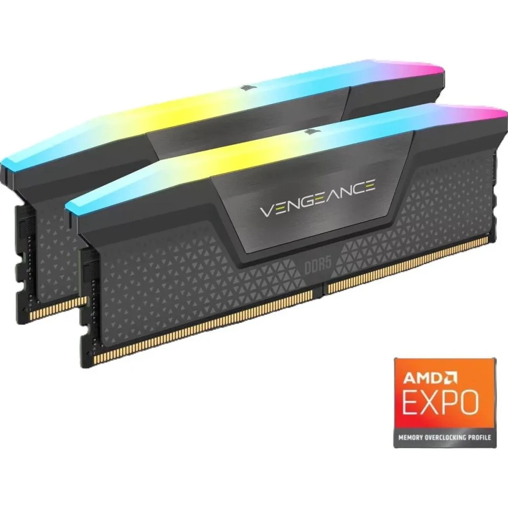 Memoria RAM CORSAIR Vengeance RGB 32GB (2 x 16GB) 288-Pin DDR5 6000 MHz CL30 - Gray