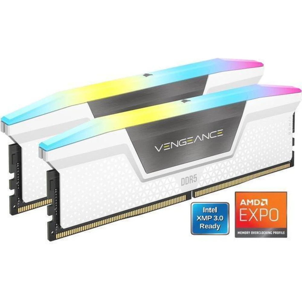 Memoria RAM CORSAIR Vengeance RGB 32GB (2 x 16GB) 288-Pin DDR5 6000 MHz CL36 - White